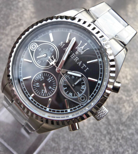 Maserati Competizione Chronograph Black Dial Silver Steel Strap Watch For Men - R8853100014 Buy Now By Maserati