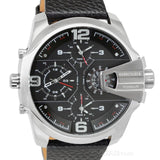 Diesel Uber Chief Oversized 4 Time Black Dial Leather Strap Watch For Men - DZ7376 Buy Now By Diesel