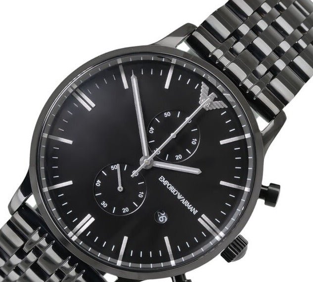 Emporio Armani Chronograph Black Dial Black Steel Strap Watch For Men - AR1934 Buy Now By Emporio Armani