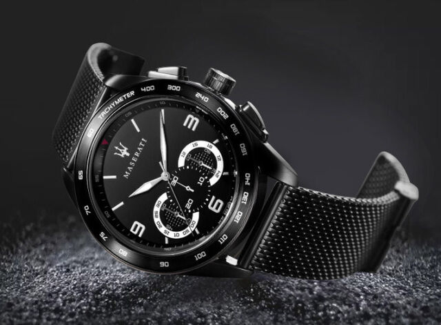 Maserati Traguardo Chronograph Black Dial Black Mesh Bracelet Watch For Men - R8873612031 Buy Now By Maserati