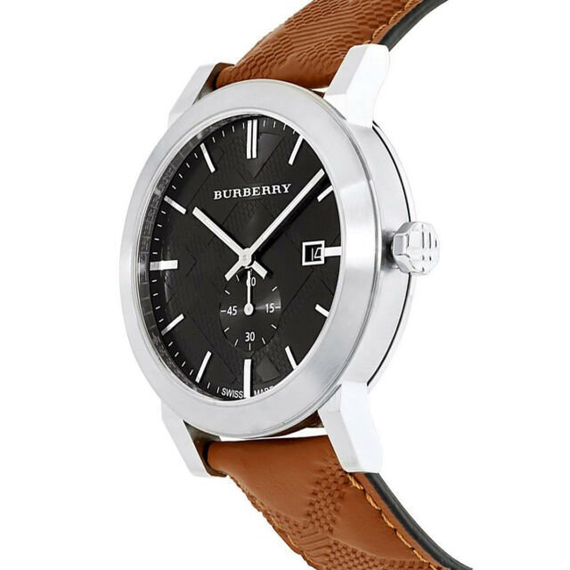 Burberry The City Black Dial Brown Leather Strap Watch for Men - BU9905 Buy Now By Burberry