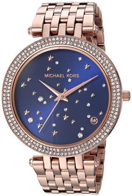 Michael Kors Darci Blue Dial Rose Gold Steel Strap Watch for Women - MK3728 Buy Now By Michael Kors