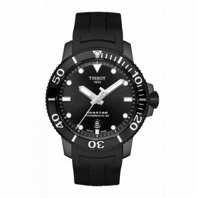 Tissot Seastar 1000 Powermatic 80 Black Dial Black Rubber Strap Watch For Men - T120.407.37.051.00 Buy Now By Tissot