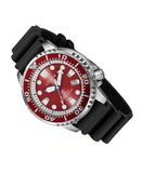 Citizen Eco Drive Promaster Marine Red Dial Black Rubber Strap Watch For Men - BN0159-15X Buy Now By Citizen