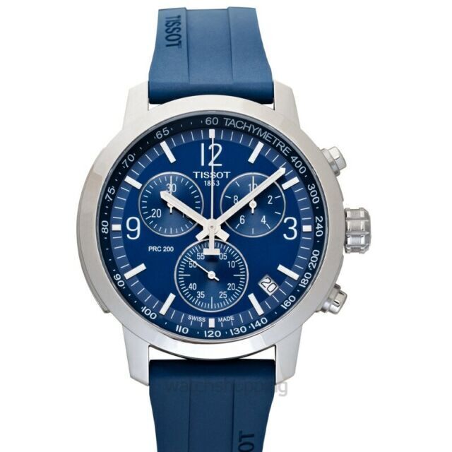 Tissot T Sport PRC 200 Chronograph Blue Rubber Strap Watch For Men - T114.417.17.047.00 Buy Now By Tissot