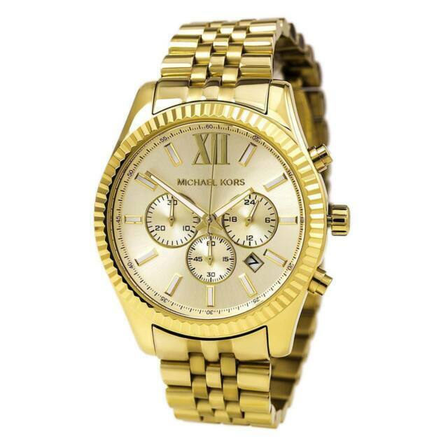 Michael Kors Lexington Gold Dial Gold Steel Strap Watch for Men - MK8281 Buy Now By Michael Kors