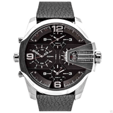 Diesel Uber Chief Oversized 4 Time Black Dial Leather Strap Watch For Men - DZ7376 Buy Now By Diesel
