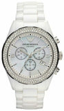 Emporio Armani Ceramica Chronograph White Dial White Ceramic Strap Watch For Women - AR1456 Buy Now By Emporio Armani
