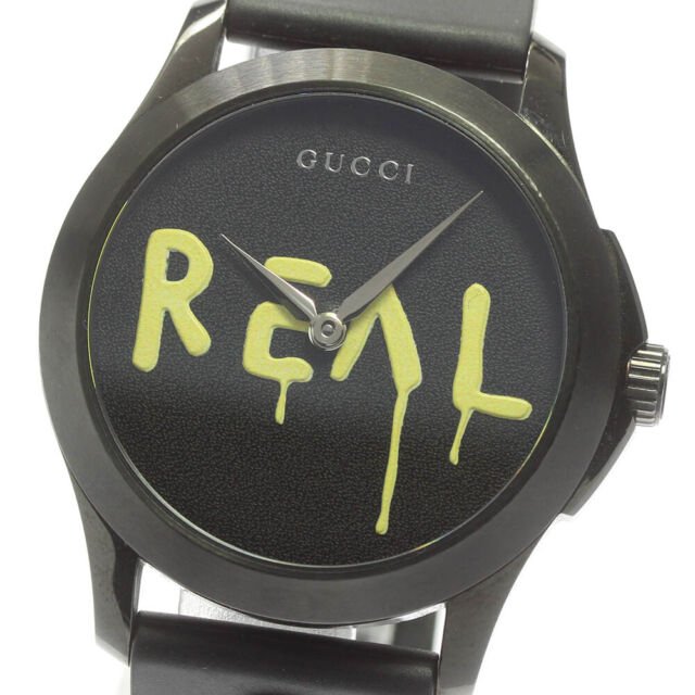 Gucci G Timeless Ghost Black Dial Black Rubber Strap Unisex Watch - YA1264017 Buy Now By Gucci