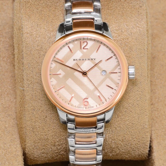 Burberry The Classic Rose Gold Dial Two Tone Steel Strap Watch for Women - BU10117 Buy Now By Burberry