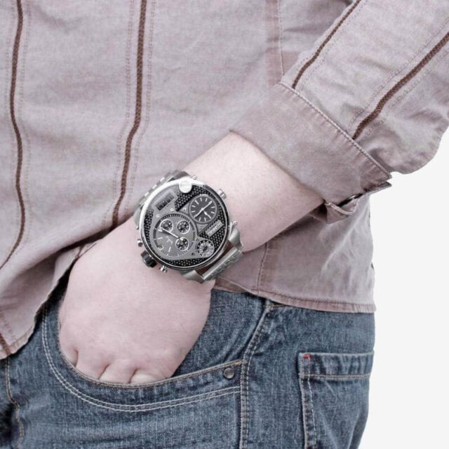 Diesel Mr Daddy 1.0 Black Dial Stainless Steel Stainless Watch For Men - DZ7221 Buy Now By Diesel