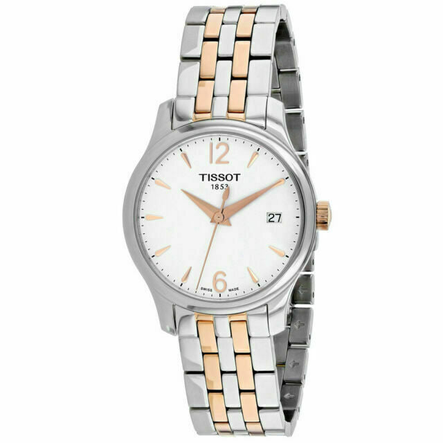 Tissot T Classic Tradition Lady White Dial Two Tone Steel Strap Watch For Women - T063.210.22.037.01 Buy Now By Tissot
