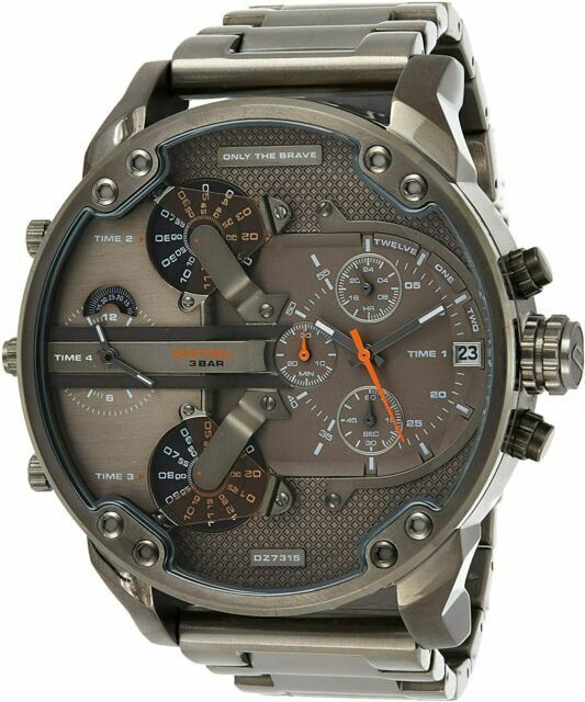 Diesel Mr Daddy 2.0 Chronograph Grey Dial Grey Steel Strap Watch For Men - DZ7315 Buy Now By Diesel
