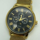 Guess Delancy Black Dial Gold Mesh Bracelet Watch for Men - W0871G2 Buy Now By Guess
