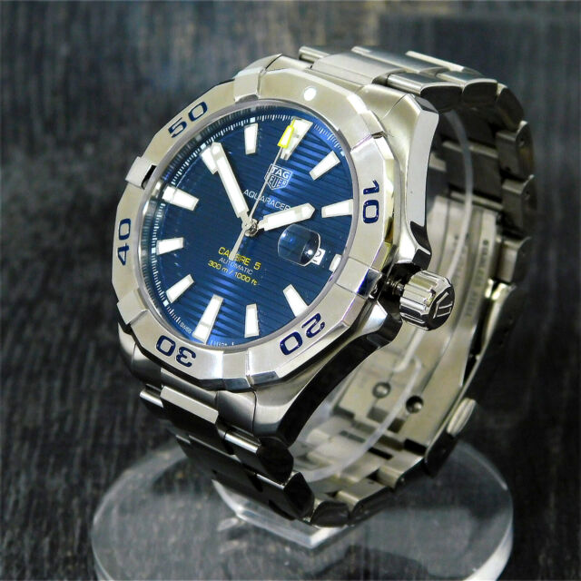 Tag Heuer Aquaracer Calibre 5 Automatic Blue Dial Silver Steel Strap Watch for Men - WAY2012.BA0927 Buy Now By Tag Heuer