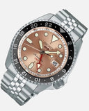 Seiko 5 Sports GMT Thong Sia Limited Edition Brown Dial Silver Steel Strap Watch for Men - SSK043K1 Buy Now By Seiko