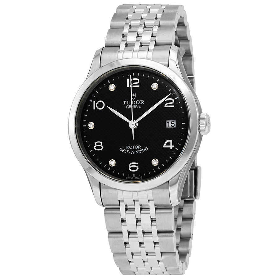 Tudor 1926 Automatic Diamonds Black Dial Silver Steel Strap Watch for Men - M91650-0004 Buy Now By Tudor