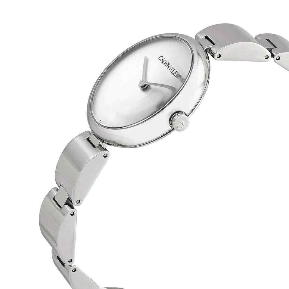 Calvin Klein Wavy Silver Dial Silver Steel Strap Watch for Women - K9U23146 Buy Now By Calvin Klein