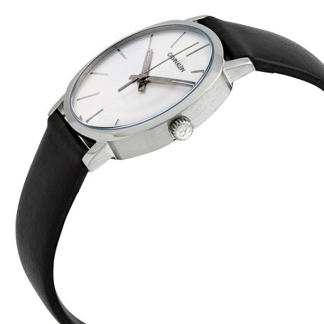 Calvin Klein High Noon Quartz White Dial Black Leather Strap Watch for Men - K8M211C6 Buy Now By Calvin Klein