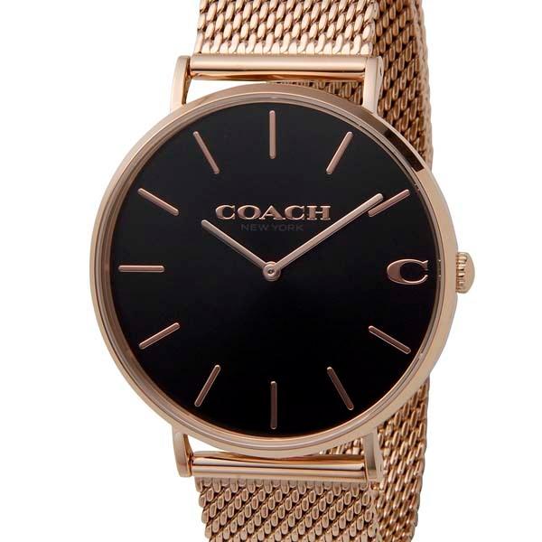 Coach Charles Black Dial Rose Gold Mesh Bracelet Watch for Men - 14602552 Buy Now By Coach