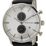 Emporio Armani Gianni White Dial Black Leather Strap Watch For Men - AR0385 Buy Now By Emporio Armani