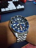 Seiko 5 Sports GMT SKX Automatic Blueberry Dial Silver Steel Strap Watch For Men - SSK003K1 Buy Now By Seiko