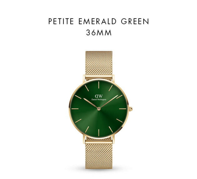 Daniel Wellington Petite Emerald Green Dial Gold Mesh Strap Watch For Women - DW00100481 Buy Now By Daniel Wellington