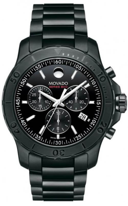 Movado Series 800 Chronograph Black Dial Black Steel Strap Watch For Men - 2600119 Buy Now By Movado