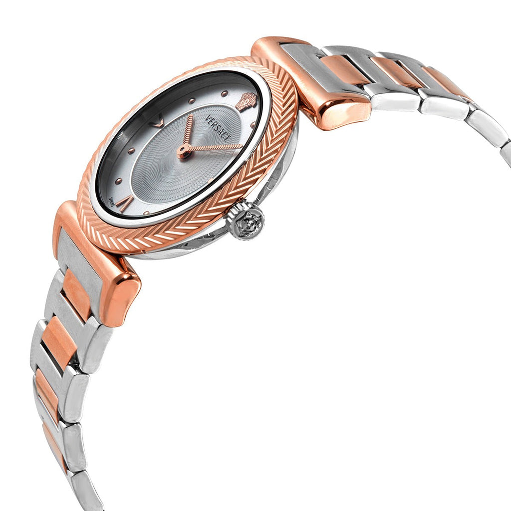 Versace V-Motif Silver Dial Two Tone Steel Strap Watch for Women - VERE00718 Buy Now By Versace