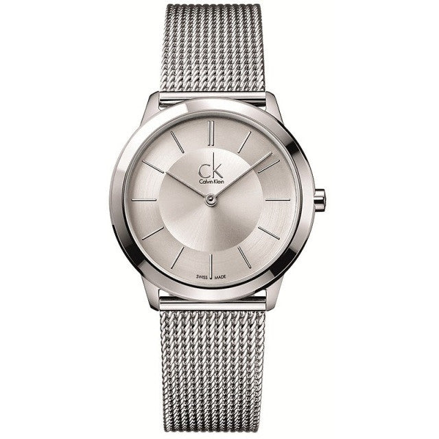 Calvin Klein Minimal White Dial Silver Mesh Bracelet Watch for Women - K3M23126 Buy Now By Calvin Klein