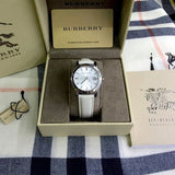 Burberry The City White Dial White Leather Strap Watch for Women - BU9128 Buy Now By Burberry