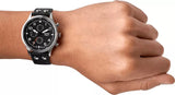 Fossil Retro Pilot Chronograph Black Dial Black Leather Strap Watch for Men - FS5806 Buy Now By Fossil