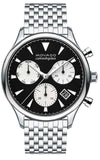 Movado Heritage Calendoplan Chronograph Black Dial Silver Steel Strap Watch for Men - 3650014 Buy Now By Movado
