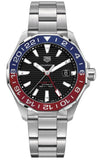 Tag Heuer Aquaracer GMT Caliber 7 Pepsi Black Dial Silver Steel Strap Watch for Men - WAY201F.BA0927 Buy Now By Tag Heuer