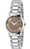Gucci G Timeless Brown Dial Silver Steel Strap Watch For Women - YA126526 Buy Now By Gucci