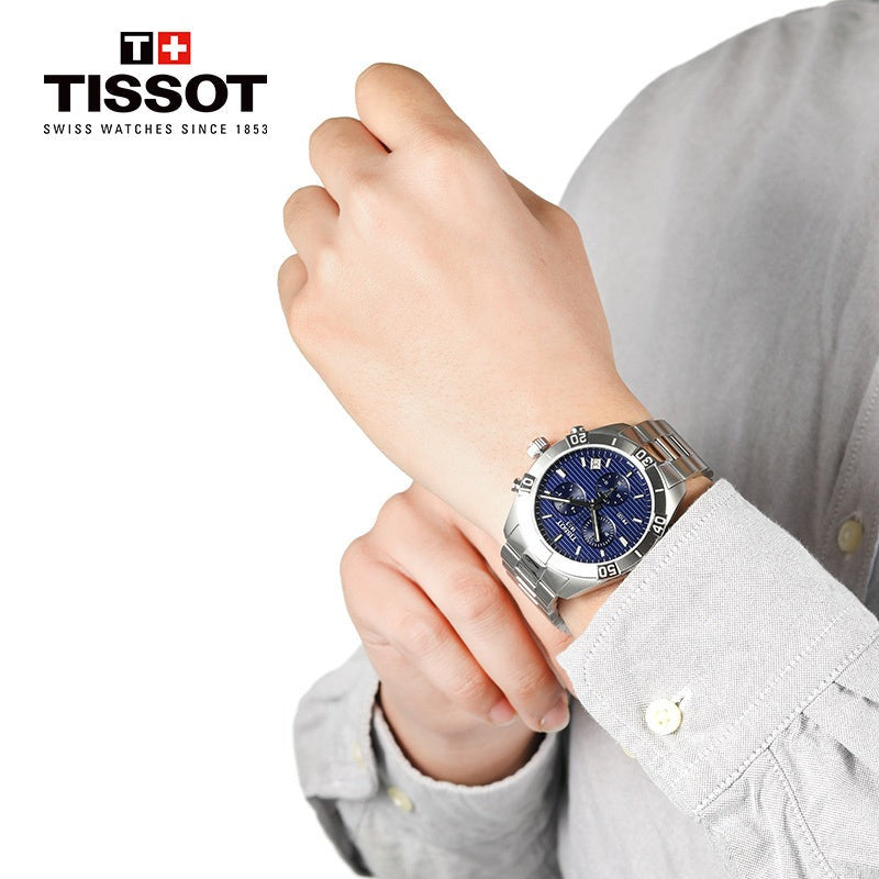 Tissot PR 100 Sport Quartz Chronograph Blue Dial Silver Steel Strap Watch For Men - T101.617.11.041.00 Buy Now By Tissot