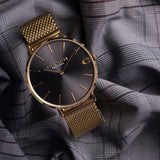 Coach Charles Black Dial Gold Mesh Bracelet Watch for Men - 14602440 Buy Now By Coach