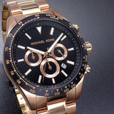 Michael Kors Layton Chronograph Black Dial Rose Gold Steel Strap Watch For Men - MK8824 Buy Now By Michael Kors