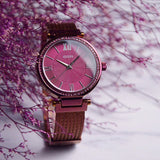 Guess Soho Pink Dial Pink Mesh Bracelet Watch For Women - W0638L6 Buy Now By Guess