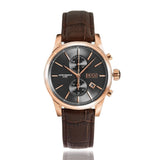 Hugo Boss Jet Grey Dial Brown Leather Strap Watch for Men - 1513281 Buy Now By Hugo Boss