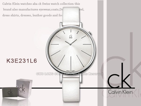 Calvin Klein Equal White Dial White Leather Strap Watch for Women - K3E231L6 Buy Now By Calvin Klein