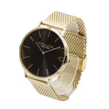 Coach Charles Black Dial Gold Mesh Bracelet Watch for Men - 14602440 Buy Now By Coach
