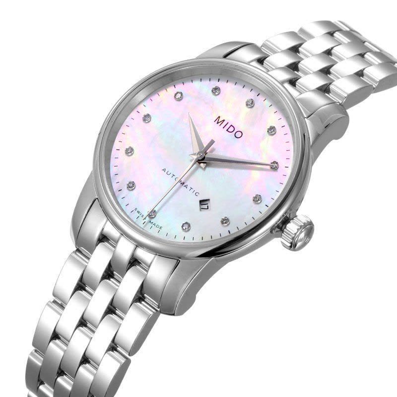 Mido Baroncelli Automatic Mother Of Pearl Dial Silver Steel Strap Watch For Women - M7600.4.69.1 Buy Now By Mido