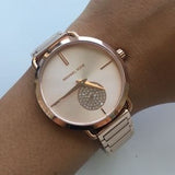Michael Kors Portia Rose Gold Dial Rose Gold Steel Strap Watch for Women - MK3640 Buy Now By Michael Kors