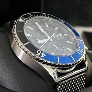 Hugo Boss Ocean Edition Black Dial Silver Mesh Strap Watch for Men - 1513742 Buy Now By Hugo Boss