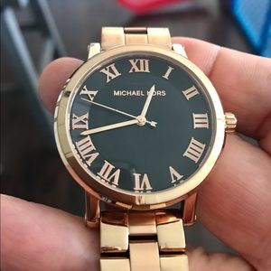 Michael Kors Noire Black Dial Rose Gold Steel Strap Watch for Women - MK3585 Buy Now By Michael Kors