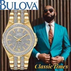 Bulova Crystal Collection Silver Dial Two Tone Steel Strap Watch for Men - 98K102 Buy Now By Bulova