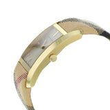 Burberry Pioneer Champagne Dial Haymarket Beige Leather Strap Watch for Women - BU9407 Buy Now By Burberry