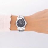 Burberry The City Black Dial Silver Steel Strap Watch for Women - BU9101 Buy Now By Burberry