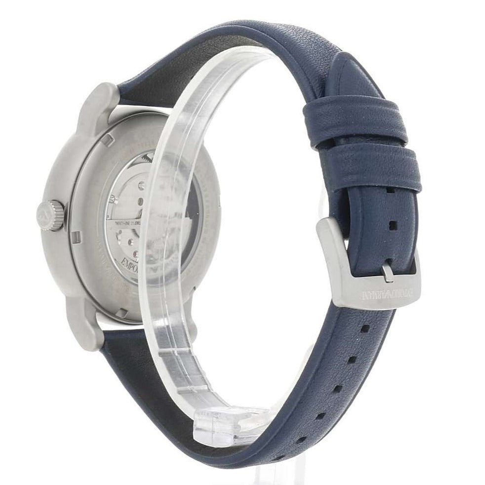 Emporio Armani Luigi Chronograph Blue Dial Black Leather Strap Watch For Men - AR60011 Buy Now By Emporio Armani